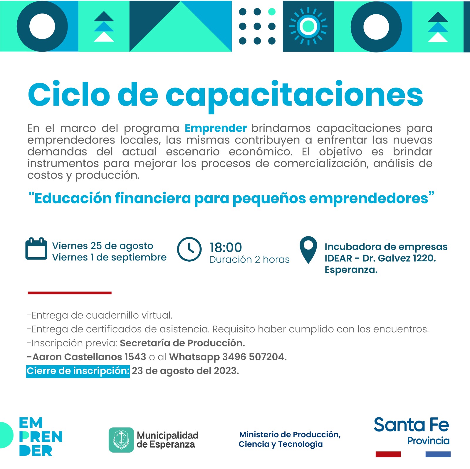 Educaci N Financiera Para Emprendedores Municipalidad De Esperanza